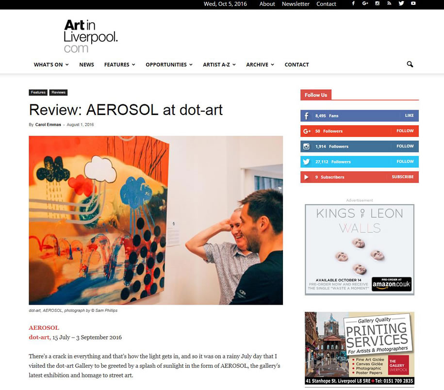 Aerosol review, ArtInLiverpool